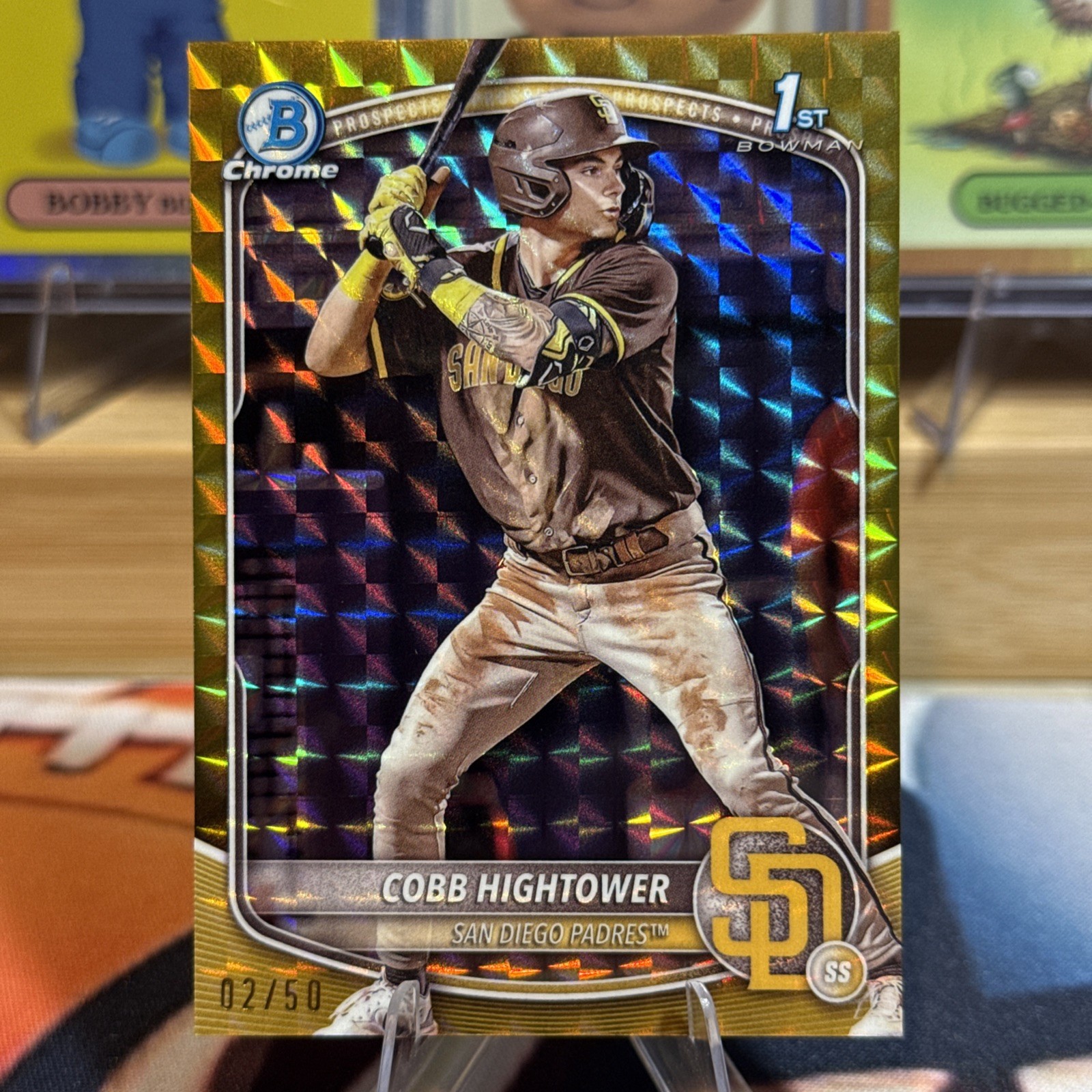 2025 Bowman Chrome Cobb Hightower /50 Gold Prizm Refractor 1st #BCP-104