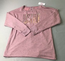 Justice Sweatshirt Girls 8 Pink Mauve Glitter Lace Up Back Relaxed Tunic