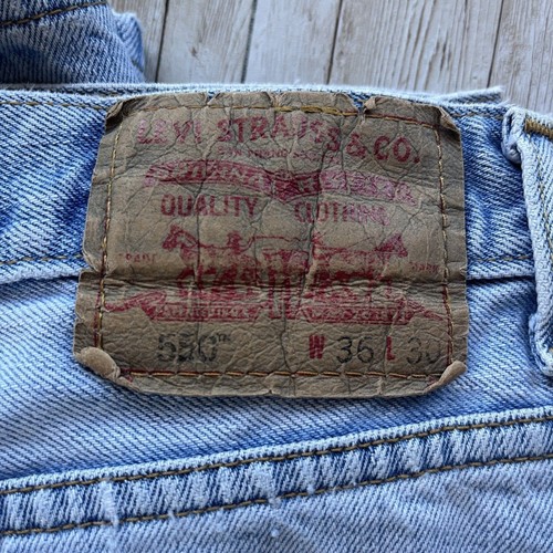 Jeans uomo Levis 550 relaxed fit 36x30 lavaggio chiaro blu denim anni 90 larghi classici  - Foto 5 di 9