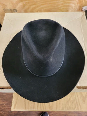 Vtg Resistol XXXX Beaver Self Conforming Western Felt 4X Cowboy Hat Black 7 -1/4