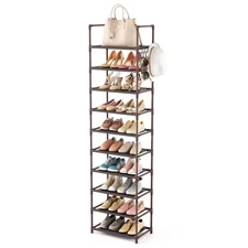 LANTEFUL 10 Tiers Tall Shoe Rack 20-25 Pairs Boots Organizer Storage Sturdy N...