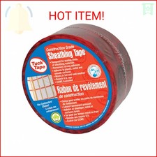 Tuck Tape Construction Sheathing Tape, Epoxy Resin Tape, 2.4 in x 180 ft Red 