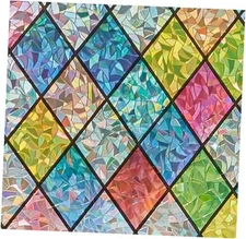  Window Privacy Film Stained Glass Decorative Window 17.5 x 78.7 inches Rainbow