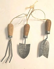 Miniature Garden Tools Ornaments Rustic 3 Included Shovel Spade Rake