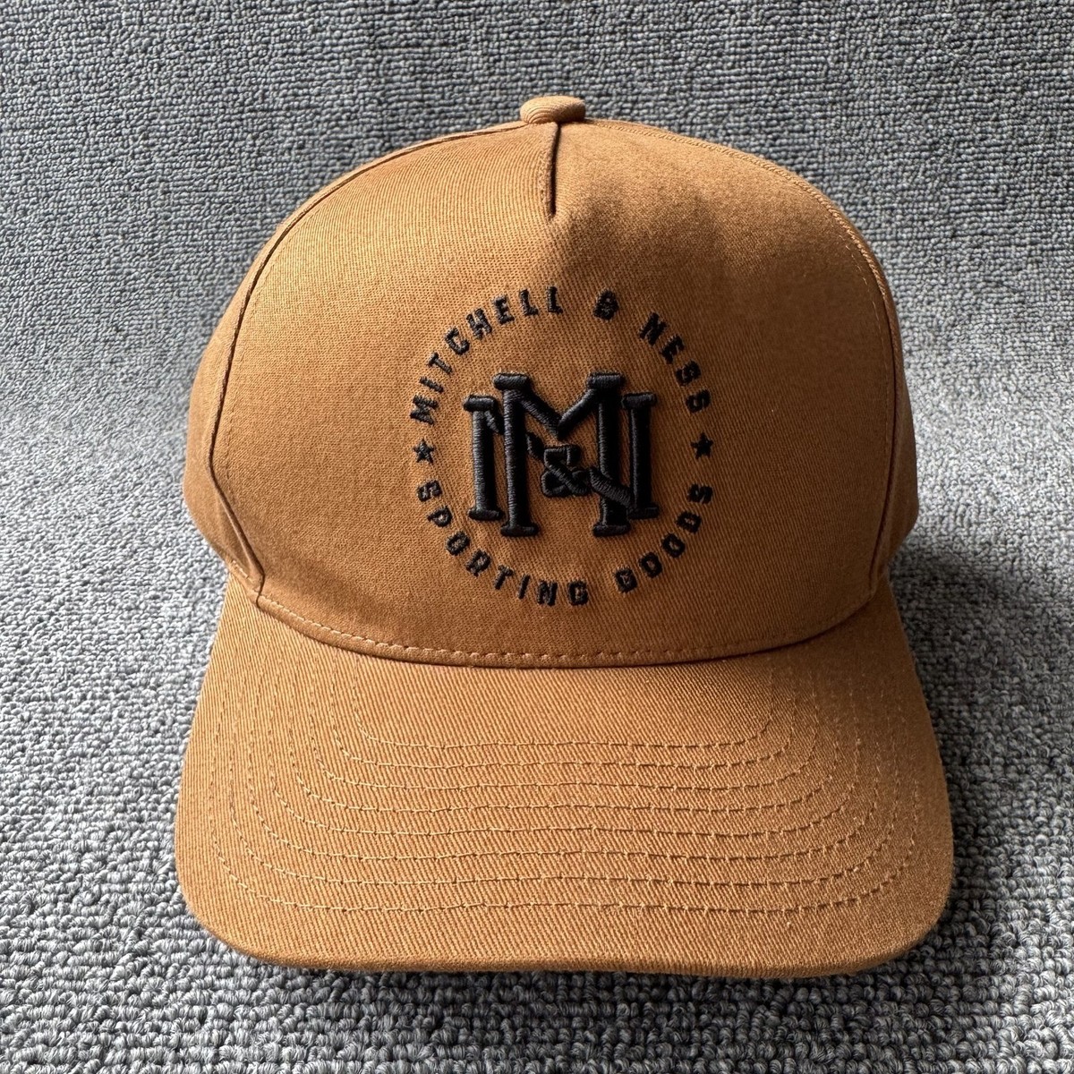 Mitchell & Ness Tan M&N Logo Snapback Cap Hat