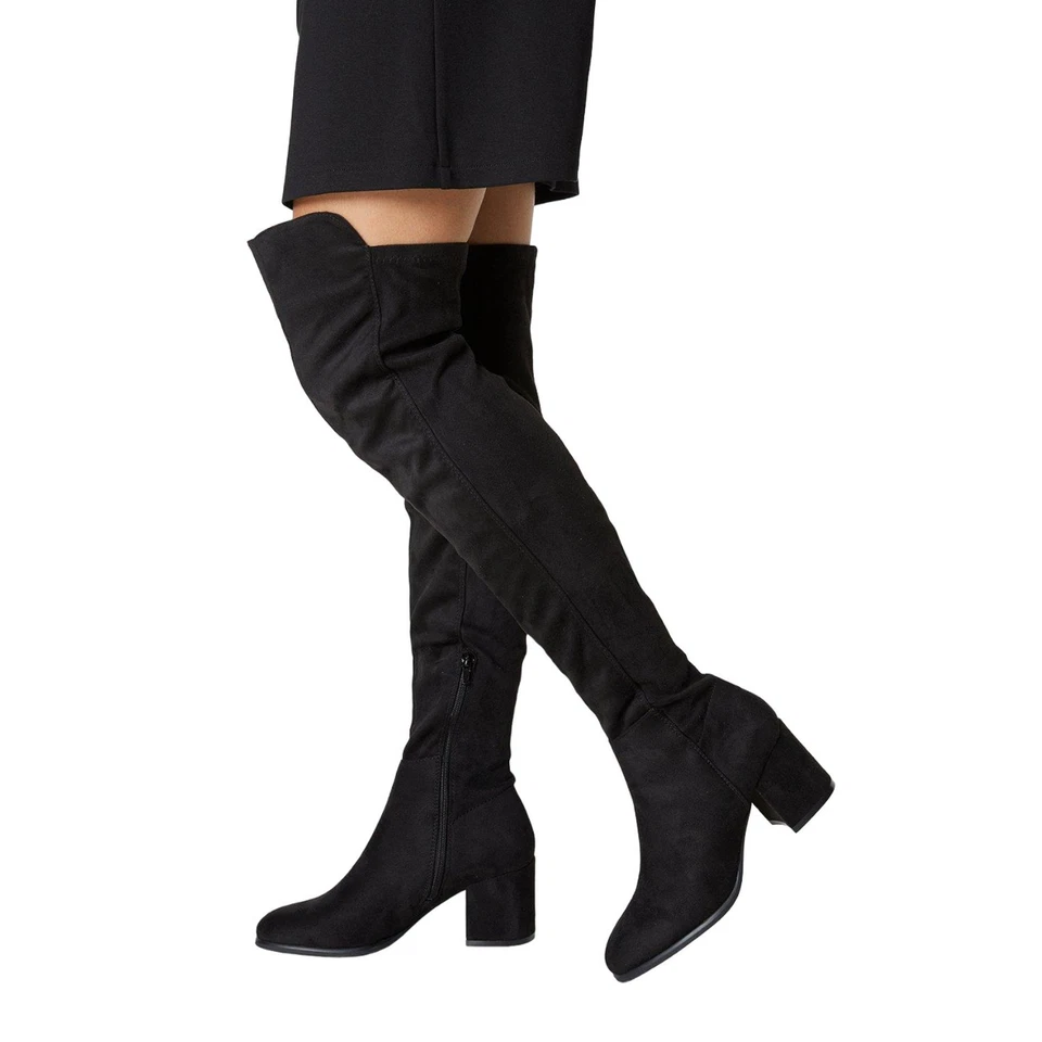 Dorothy Perkins - Damen Kniehohe Stiefel "Kelly", Suedette (DP5591) - Bild 3 von 3