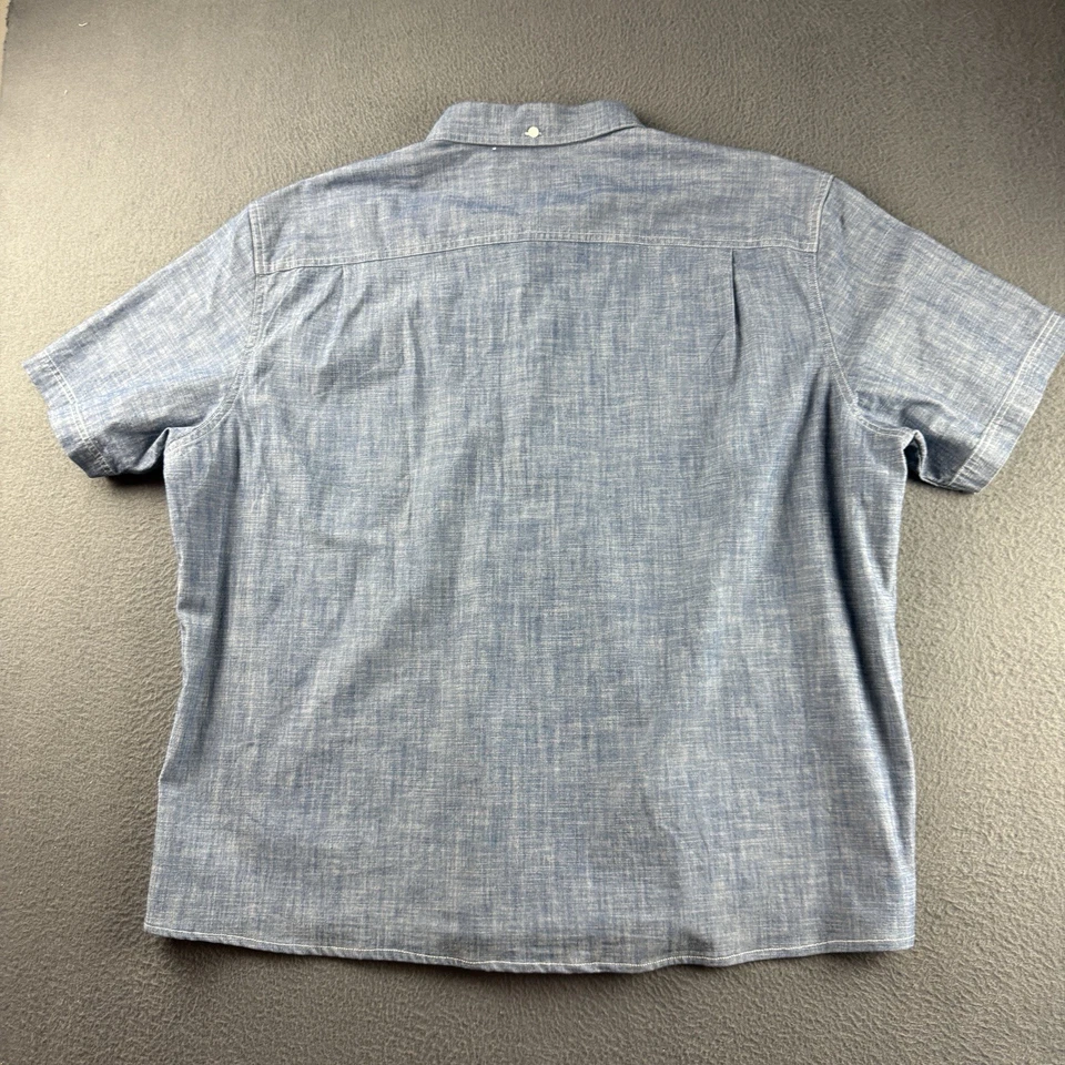 LL Bean Shirt Men's XL Blue Chambray Comfort Stretch Traditional Fit Pocket - Image 3 of 4