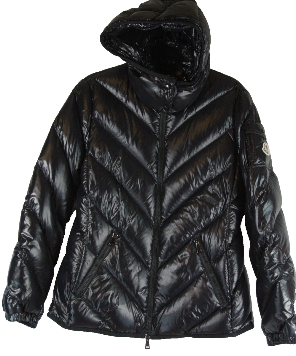 NEW Moncler Brouel Chevron Puffer Jacket in Black SZ 3 #DC145 | eBay