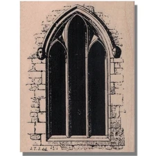 Mounted Stamp, OLD WINDOW, House,Home,Victorian,Old,Building,Church,Castle,Wall