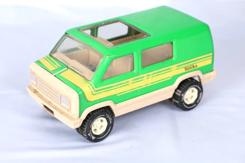Tonka 1970s Vintage Van Green with Yellow Stripes