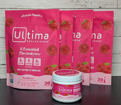 LOT - Ultima Replenisher Electrolyte Drink Mix   Sugar Free   Raspberry