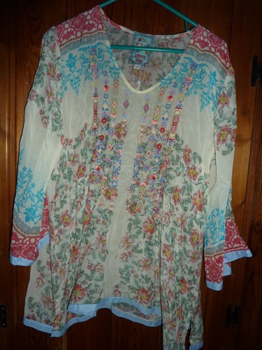 JOHNNY WAS EMBROIDERED BLOUSE