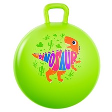 Hopper Ball for Kids 3-8,18 Inch Green Dinosaur Bouncy Ball with Handle, Infl...