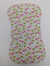 Burp Cloth, White with Pink and Green Birds