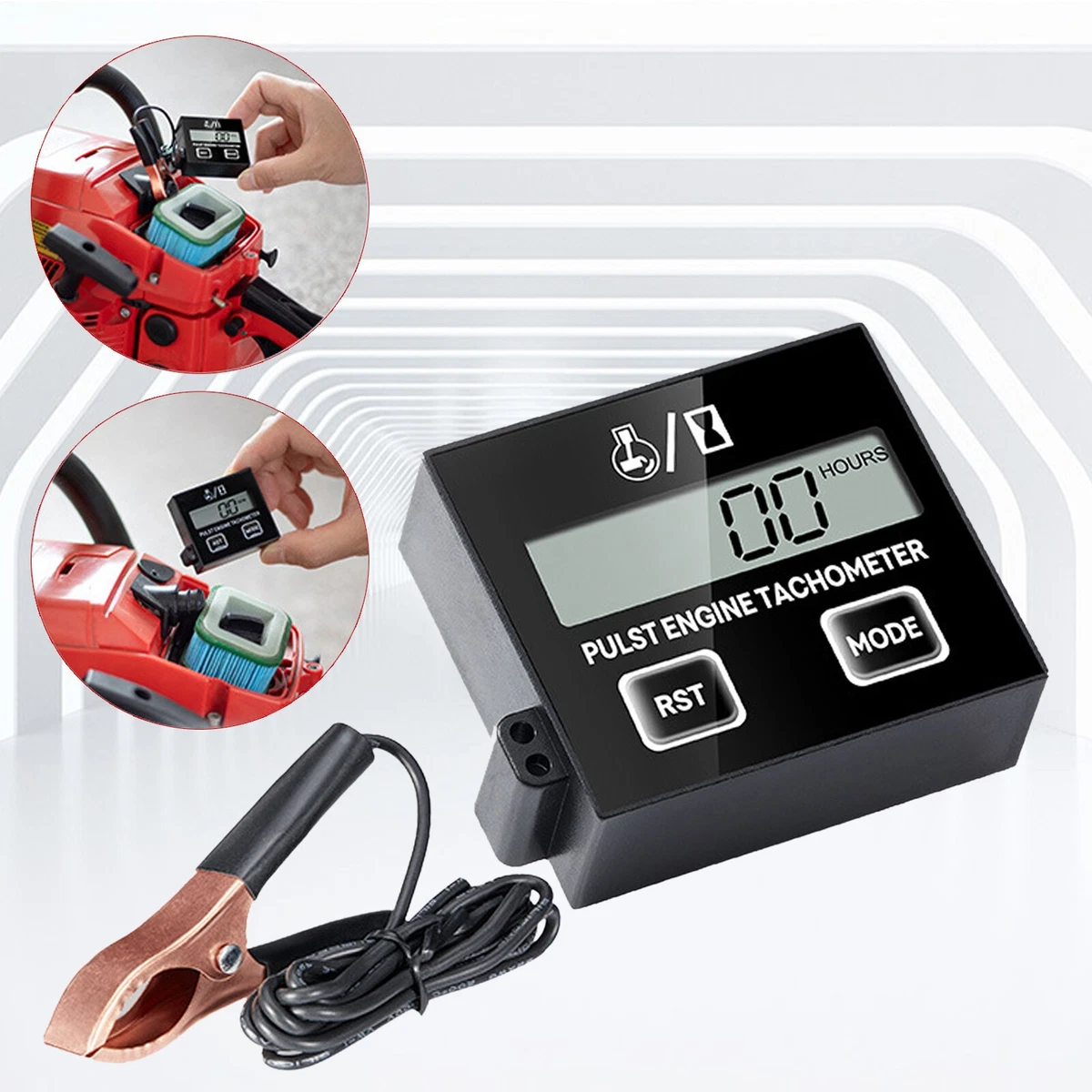 Tacómetro de alta RPM Motosierra Recortadora Motocicleta Motor Gas Probador de Velocidad Medidor
