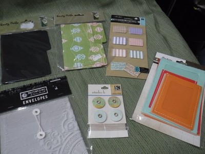  Scrapbooking Supplies,Pockets,String Clasp,Envelopes,Index Tabs,Filefolder, NIP