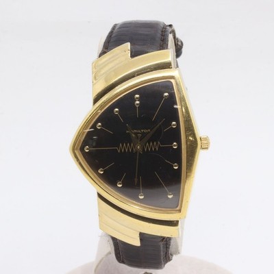 Hamilton Ventura Uhr 6250 GP Leder QZ schwarzes Zifferblatt Damenuhr