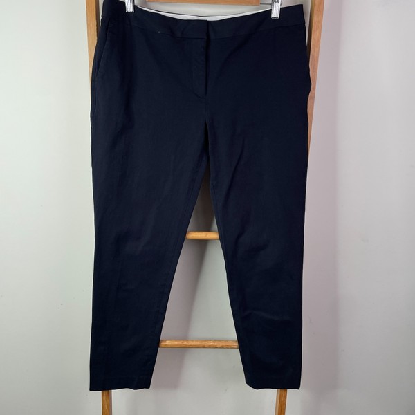 Sportscraft Dress Pants Womens 14 Navy Blue Cotton Blend Tailored Workwear