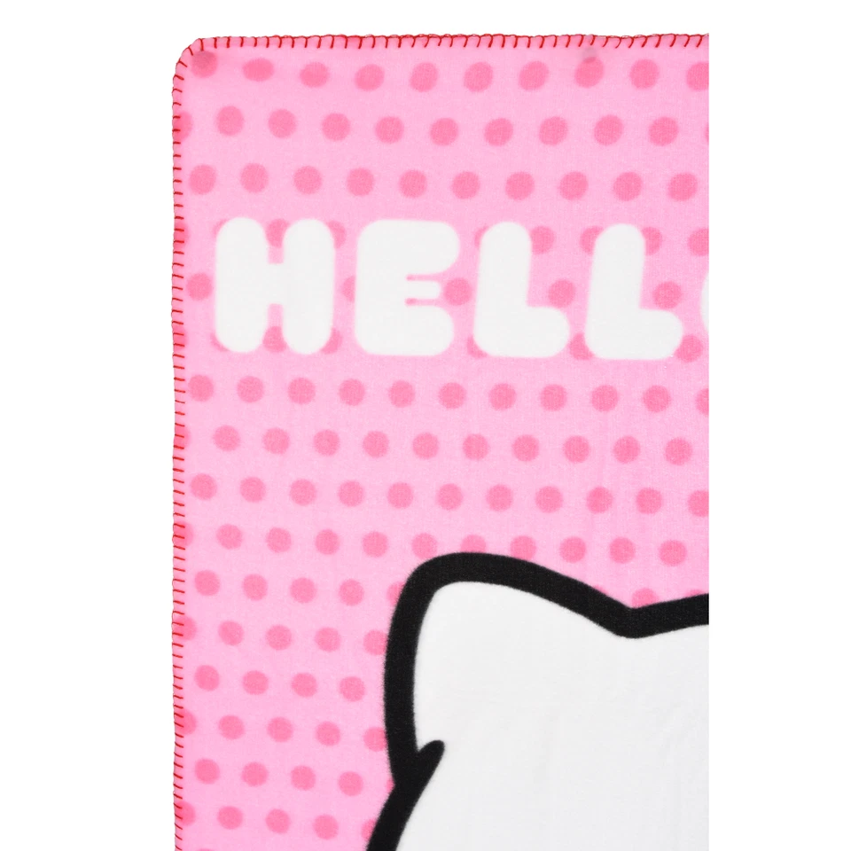 PLAID HELLO KITTY COPERTA IN 100% POLIESTERE 220 GSM 100 X 150 CM PER BAMBINI - Immagine 2 di 4