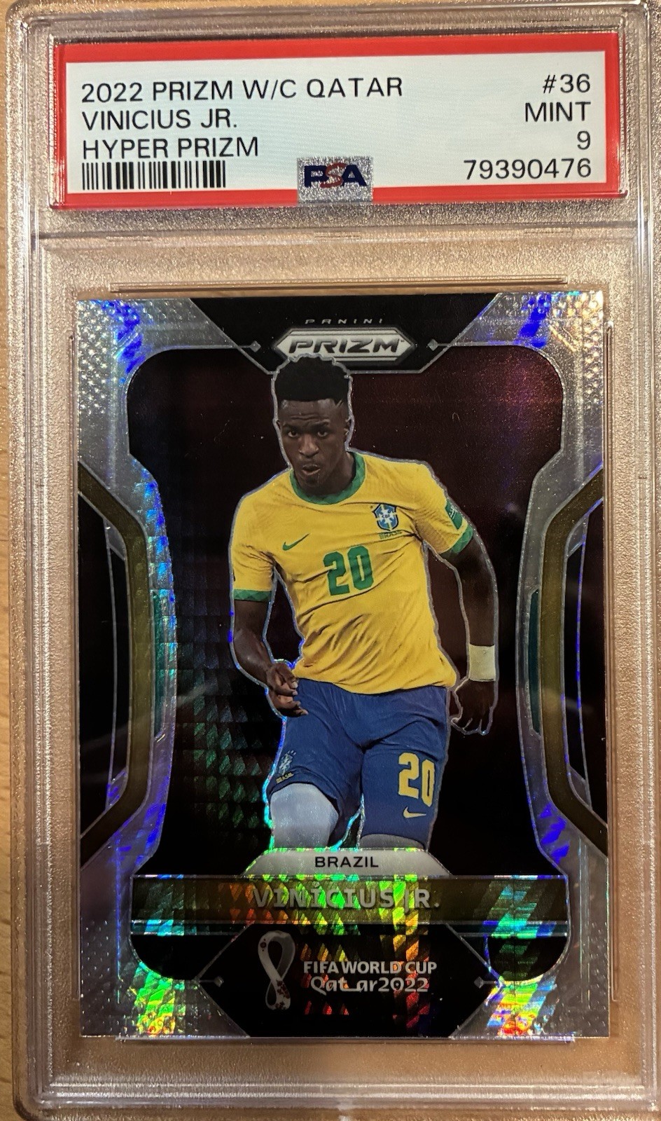 2022 Prizm W/C Qatar Vinicius Jr Hyper Prizm PSA 9 #36