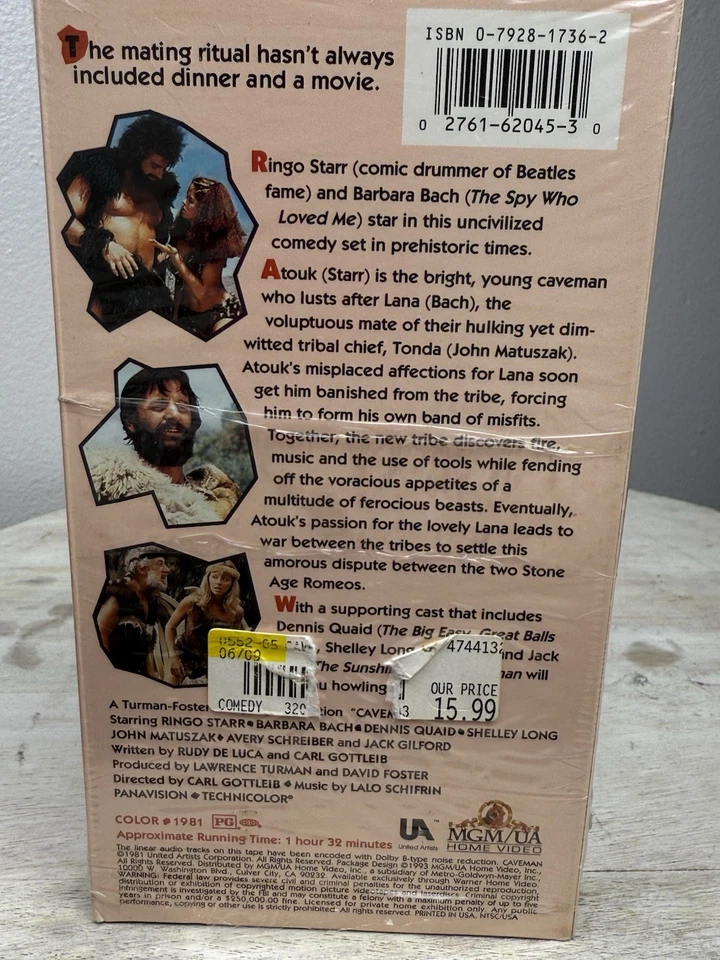 CAVEMAN VHS - Ringo Starr Denis Quaid Shelley Long - CULT CLASSIC Foto 2 de 4