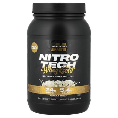 2 X  MuscleTech, Nitro-Tech� Whey Gold, Gourmet Whey Protein, Vanilla Cream, 2 l