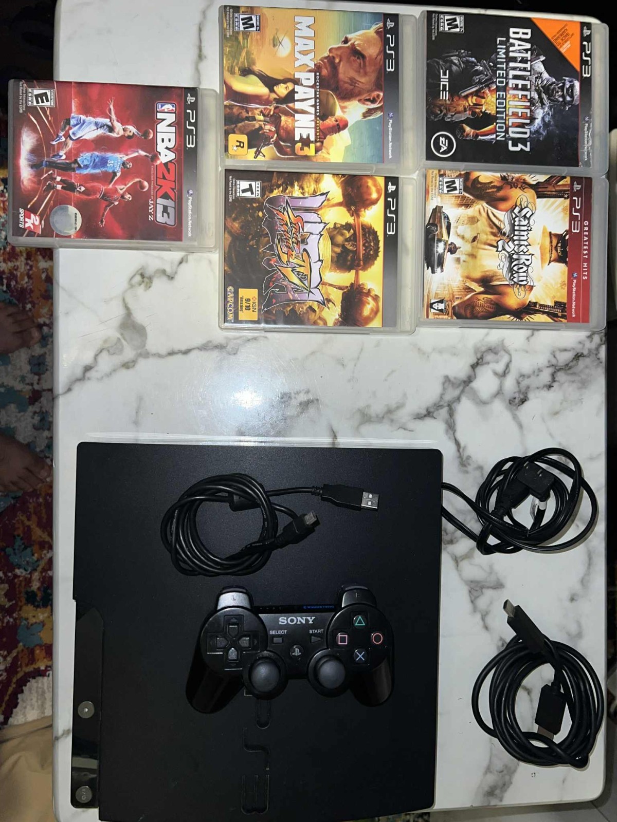Slim PS3 Console with Controller and 5 Free Games