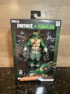 NECA FORTNITE x TEENAGE MUTANT NINJA TURTLES MICHELANGELO IN HAND!