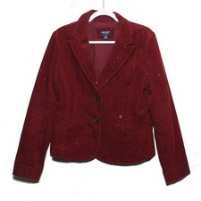 Vintage American Eagle Cotton Corduroy Blazer Jacket Size Large Sequin Accents