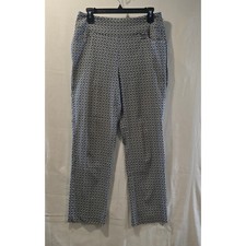Lulu-B Women's Black White Diamond Print Pants Size 8 Wide Leg Casual Comfort