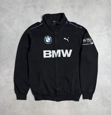 BMW Racing Team Mens Black Zip Up Cotton Jacket Big Logo Size XL