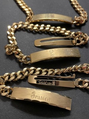 3 Lot Vintage ID Bracelet 2 SPEIDEL 1 Anson (Broken) USA  Curb Link  Engraved