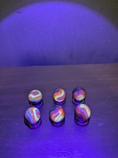 6pc. Lot of UV Reactive Marbles