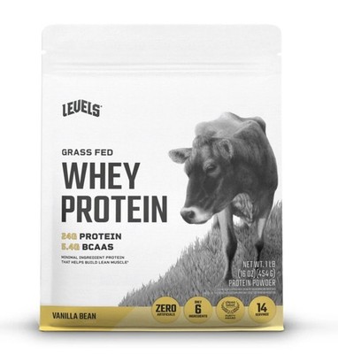 Levels Grass Fed Whey Protein Powder, No Artificials, 24G of Protein, Vanilla...