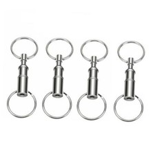 Quick Release Detachable Pull Apart Keychain Key Rings Clip Double Spring