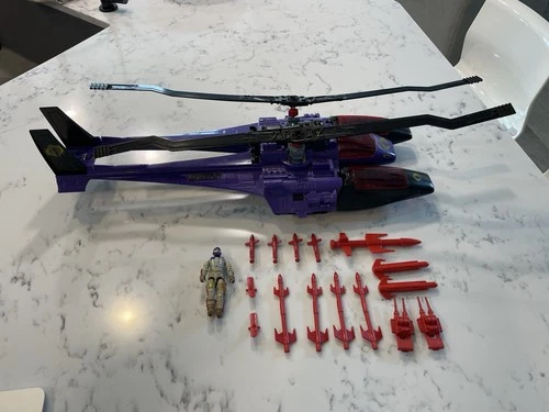 1987 GI JOE Cobra MAMBA Helicopter Complete with Gyro-Viper Pilot no Helmet NICE