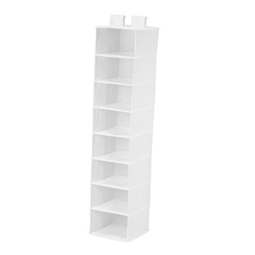 8-Shelf White Hanging Closet Organizer with Durable Storage SFT-01239