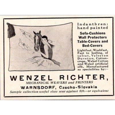 Wenzel Richter Indanthren Hand Painted Mechanical Weavers 1929 Ad SAI5-M11
