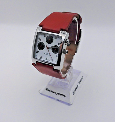 Next Womens Square Face Chronograph Red Strap Watch M45025