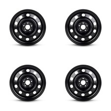 Set Of 4 17 Black Steel Wheels Rims For Ford 5x108 Mr09 Genuine 5lug Set Of 4 17 Black Steel Wheels Rims For Ford 5x108 Mr09 Genuine 5lug