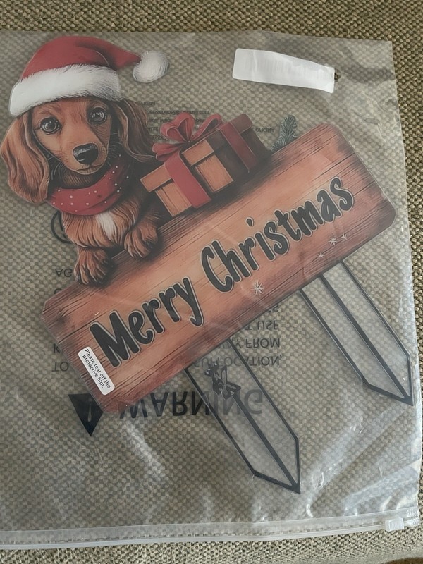 Merry Christmas Dachshund Cute Yard Sign
