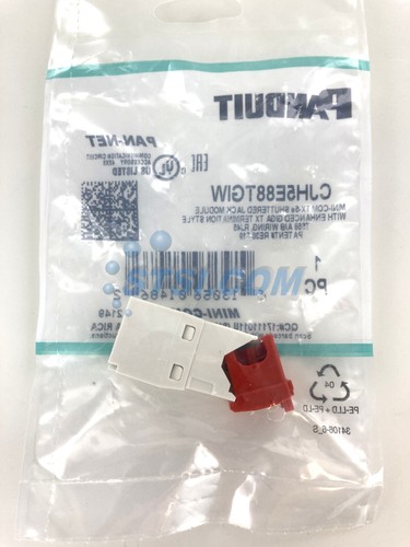 Panduit CJH5E88TGIW Cat5e Mini-Com Shuttered Jack Off-White ~STSI - Picture 2 of 2