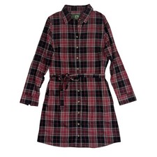 Stillwater Supply Co Tartan Plaid Belted Flannel Long Sleeve Button Down Dress M