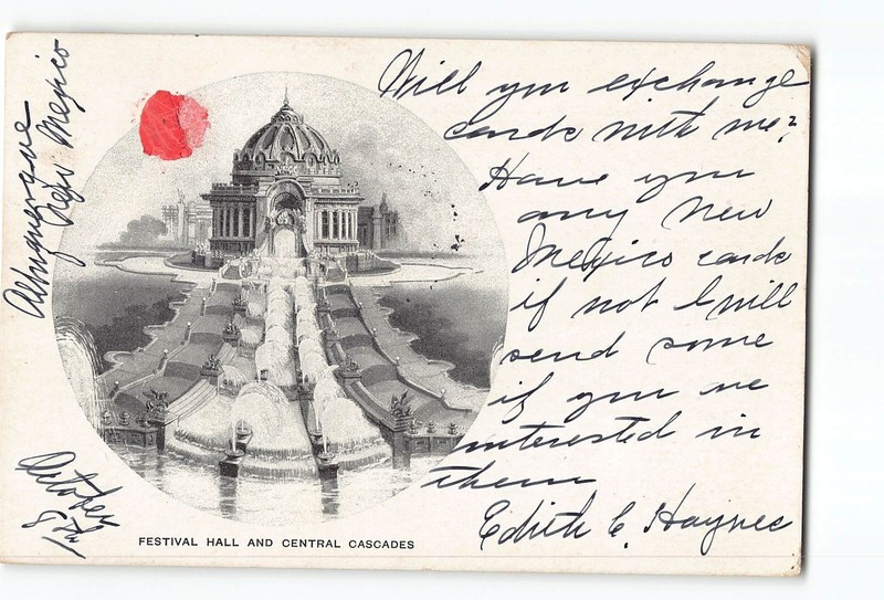 St Louis Missouri MO Postcard 1905 Worlds Fair Festival Hall & Central Cascades