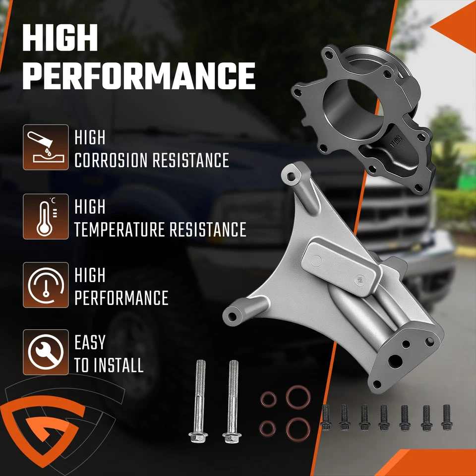 Pedestal turbo con pernos y carcasa de escape para Ford Powerstroke 99,5-03 diésel 7,3 L Foto 3 de 4