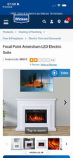 Focal Point Amersham LED Electric Fire Suite, LED Flame Effect, White