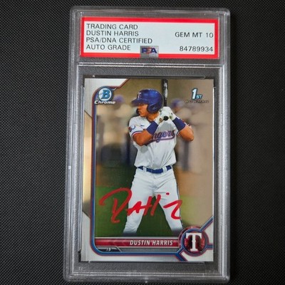 2022 Bowman - Dustin Harris 1st In-Person Auto PSA 10
