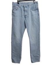 Levi's 501 Premium Button Fly Straight Leg Denim Jeans Mens 32W x 32L Light Blue