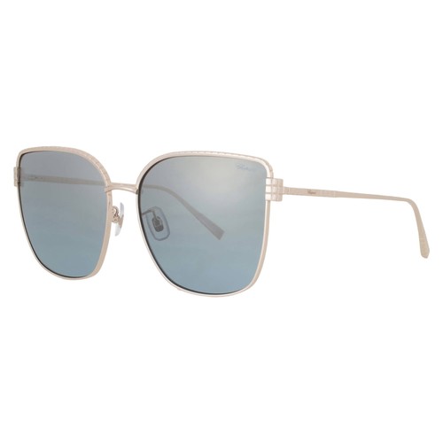 Chopard Blue Gold Mirror Butterfly Ladies Sunglasses SCHG67M 300G 63 Chopard Blue Gold Mirror Butterfly Ladies Sunglasses SCHG67M 300G 63