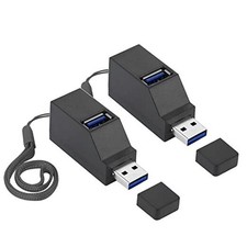 USB Port Splitter,3 Port USB 2.0 hub Dock 2 Pack Mini USB Hub, 3 Port 3.0